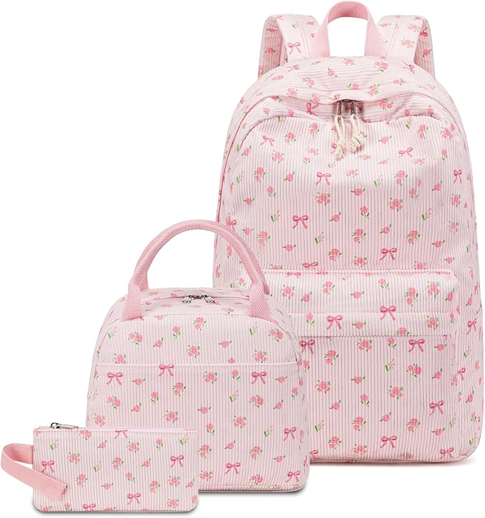 Bluboon School Backpack Set Girls Womens Laptop Bookbag Casual Daypack Fits 15 inch Laptop with Lunch Tote Bag and Pencil Bag