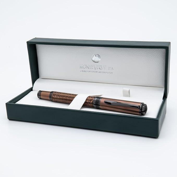 Monteverde Innova Formula M Fountain Pen, Bronze - Medium Nib, Premium PVD Coated Pen, Refillable, JoWo Stainless Steel Nib, Luxury Gift Box