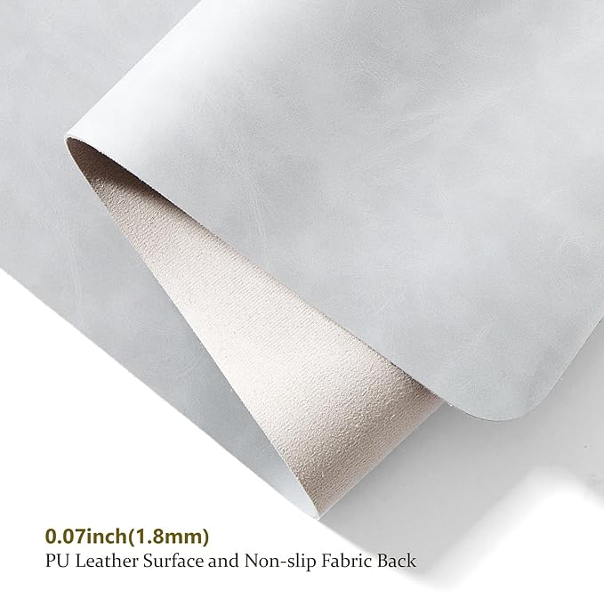Distressed Leather Desk Mat - Non-Slip PU Desk Pad for Office and Home - Desk Organization and Accessories - Ideal for Large Mouse Pad and Desk Mats on Top of Desks(Ash Gray,47.2"x 17")