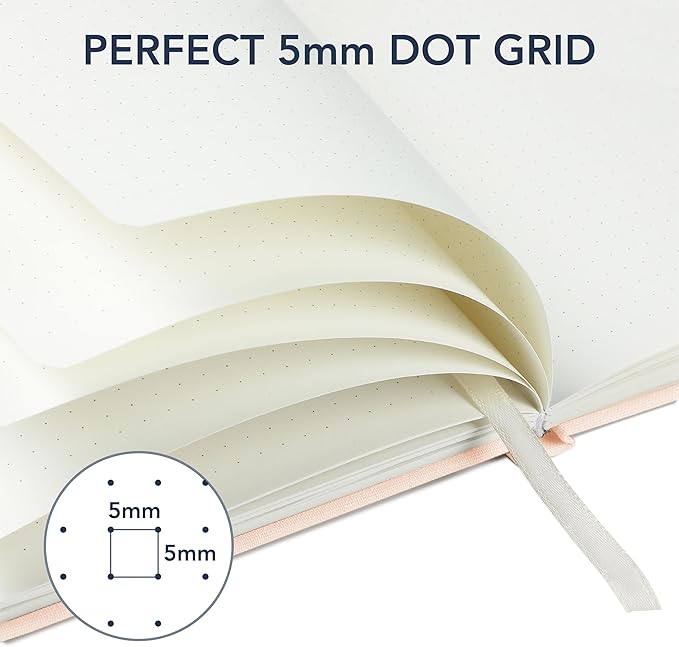 Mr. Pen- Dotted Journal Notebook, A5 Medium Size (5.7"x8.4") | 160 Pages (80 Sheets), Fabric Hardcover, 100 GSM Thick Paper, Bullet Dotted Journal for Planning, Tracking