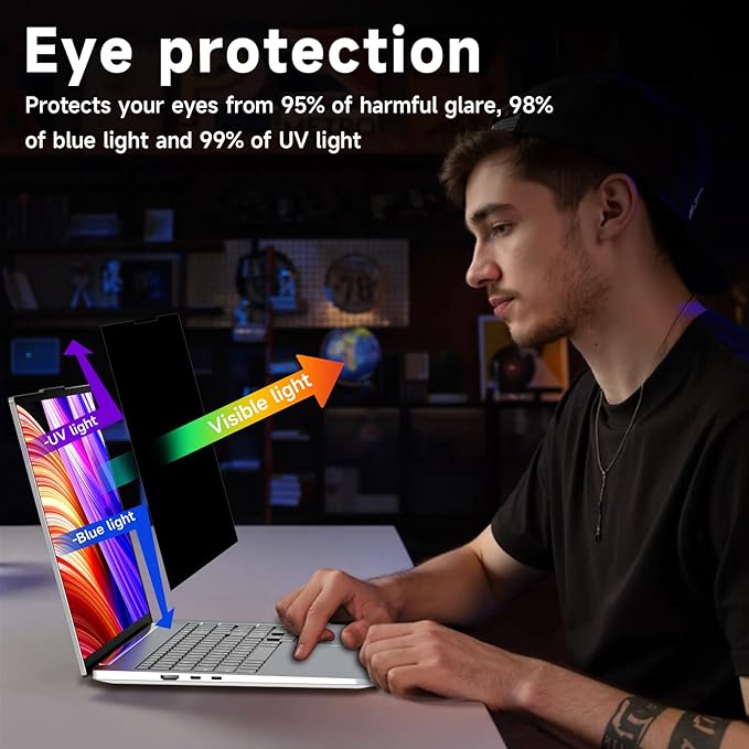 Laptop Privacy Screen 16 Inch, Laptop Screen Privacy Shield 16:10 Aspect Ratio Anti-Glare Blue Light Computer Monitor Protector,