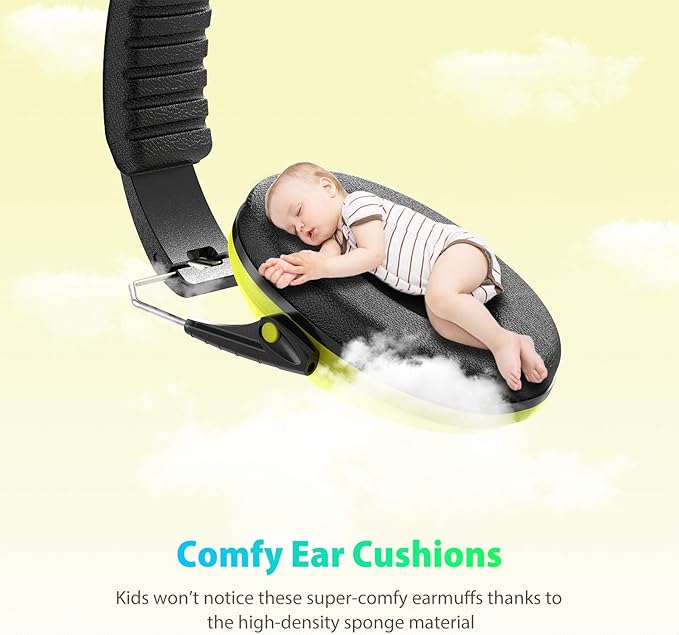 Ear Protection for Kid: EM100 SNR27.4 Kids Noise Cancelling Headphones with Adjustable Headband - Kid Hearing Protection for Monster Truck Mowing Demo Derby and Concert - Yellow
