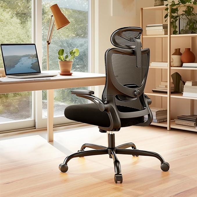 Marsail Ergonomic Office Chair with 3D Armrests, Pack of 2 | Office Desk Chair with High Back Mesh, Adjustable Lumbar Support, Rolling Work Swivel Task Chairs with Wheel, Headrest, home