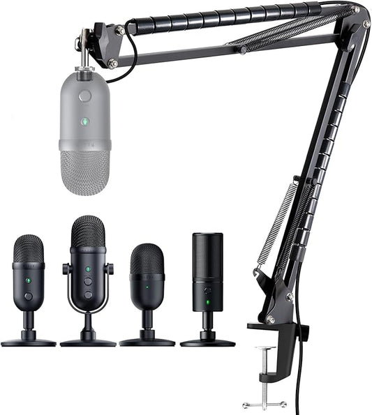 Mic Boom Arm for Razer Seiren V2 X Microphone - Adjustable Mic Arm Compatible with Razer Seiren V2 Pro, Seiren Mini and Seiren X, Mic Stand Great for Streaming, Gaming, Podcast by YOUSHARES