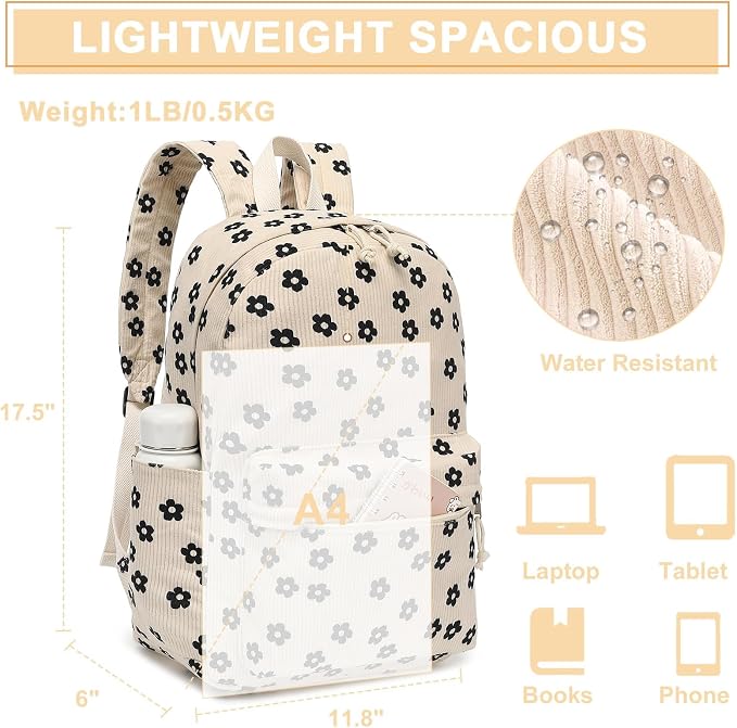 Bluboon Teens Backpack Set Girls School Backpack Lunch Box Pencil Bags Student Bookbags 3 in 1