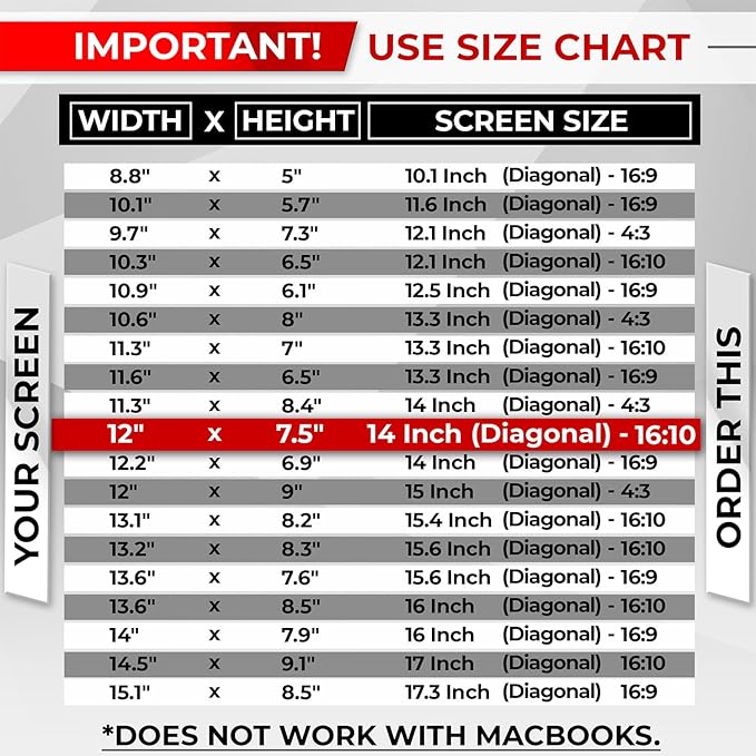 Magnetic Laptop Privacy Screen 14 Inch 16:10 - Patented Removable Laptop Privacy Filter Shield and Protector