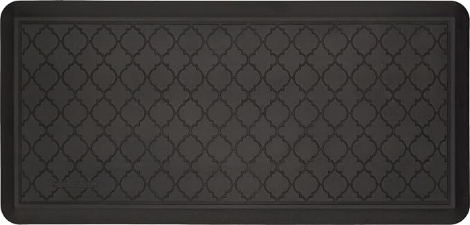 Tempur-Pedic Ultra Comfort Anti-Fatigue Lattice Raven 1' 8" x 3' 6" Kitchen Floor Mat Cushioned Ergonomic Standing Desk Mat Waterproof Non-Skid Foam