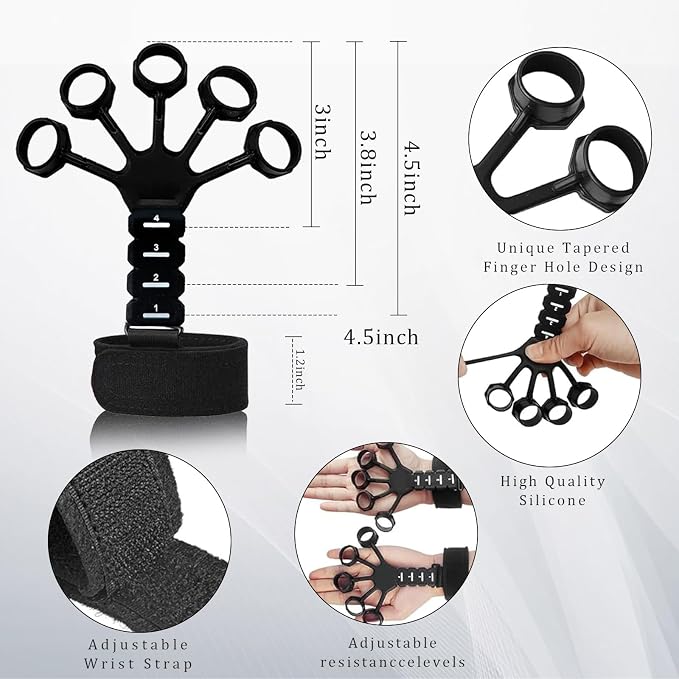Grip Trainers, Including Forearm Strengtheners, Finger Trainers, Mechanical Counting Grips, Grip Balls, Hand Grippers, Strengthening Devices for Strength Training, Grip Improvement and Hand Exercises (5-Pack)