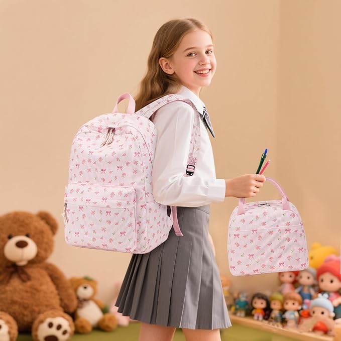 BTOOP School Backpacks for Teen Girls Bookbags Lightweight Kids Backpack School Bags Set with Lunch Box Pencil Case