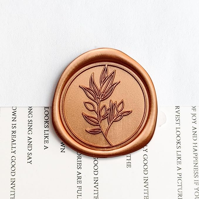 50 Pcs Orange Wax Seal Stickers Self- Adhesive Wedding Invitation Seal Stickers, Perfect for Wedding Invitation, Envelopes, Christmas Cards, Seating Chart, Good Adhesion and Easy to Use