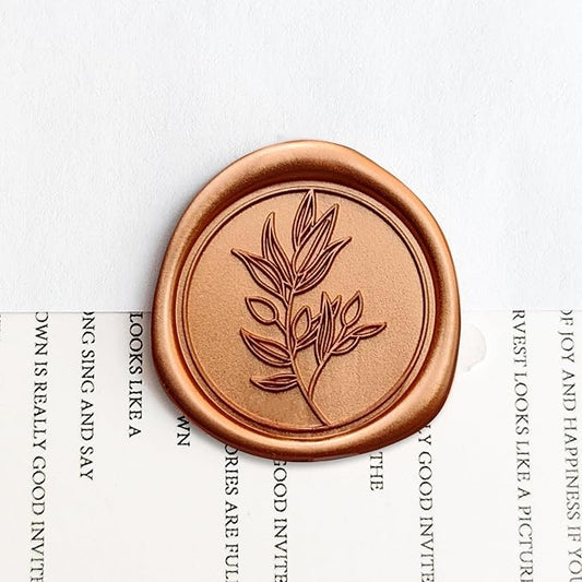 50 Pcs Orange Wax Seal Stickers Self- Adhesive Wedding Invitation Seal Stickers, Perfect for Wedding Invitation, Envelopes, Christmas Cards, Seating Chart, Good Adhesion and Easy to Use