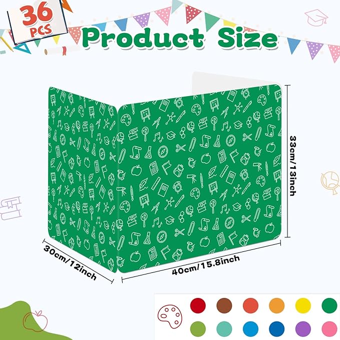 gisgfim 36 Pack Privacy Shields for Student in 12 Vibrant Colors Desk Dividers Durable Privacy Folders Testing Divider Shield Study Boards Panel Partition for Classroom Teacher Back to School Supplies