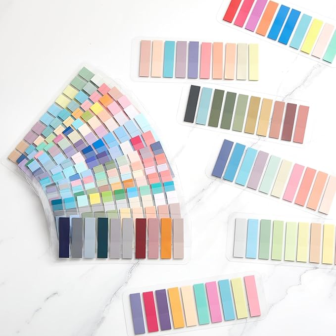 ReliThick 4400 Pcs Annotation tabs Sticky Tabs for Books Transparent Sticky Notes 22 Color Writable Page Markers Book Flags Strip for Annotating Reading Supplies Bookish Gift