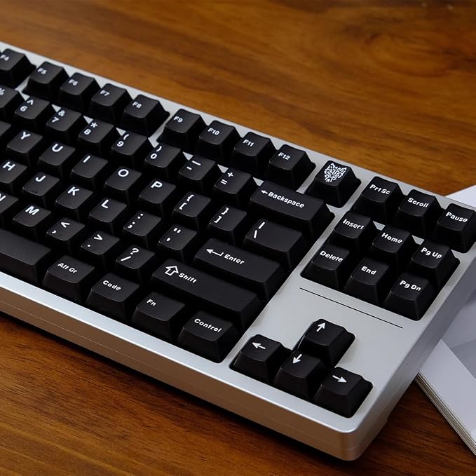 Sumgsn 114 Keys Doubleshot Translucent Keycaps Cherry Profile Black Keycap Set Fit for 61/64/87 Cherry Mx Switches Mechanical Keyboard