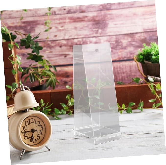 SHOWERORO Acrylic Desk Calendar Stand Stylish Transparent Display Holder for Desktop Decor Compact Flip Calendar Rack for Home and Office Use Modern Design for Organized Workspaces