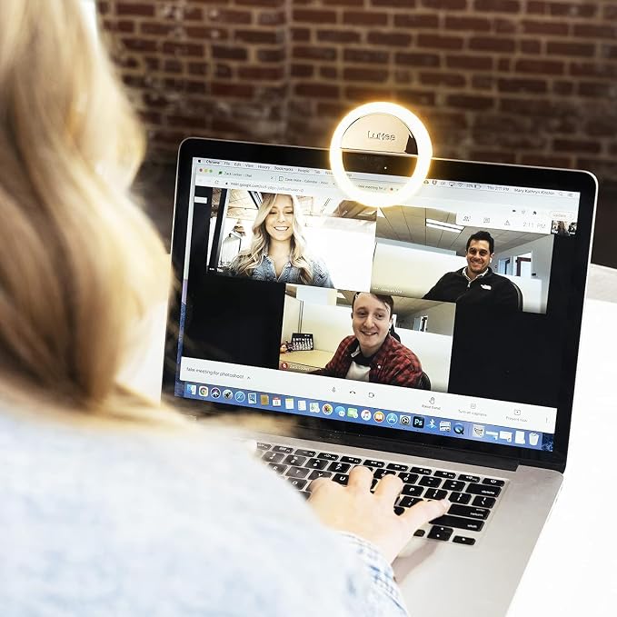 Case-Mate LuMee Studio Clip Light - LED Ring Light for Laptops, Monitors, Smartphones, Tablets - Portable and Rechargeable - Gold