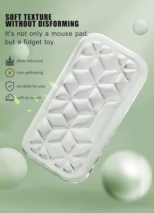 Mouse Pad with Wrist Rest, Soft Cloud Gel Keyboard Mouse Pad Set with Hand Wrist Support, Cute Non Slip Office Desk Accessories for Comfort/Pain Relief/Computer/Laptop (Pink Diamond)
