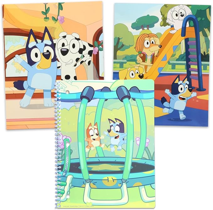 Bluey School Supplies for Kids - 11 Pc Themed School Supplies Bundle Includes Bingo Folders, Notebook, Notepad, Pencils, More Plus Stickers | Bluey Classroom Supplies
