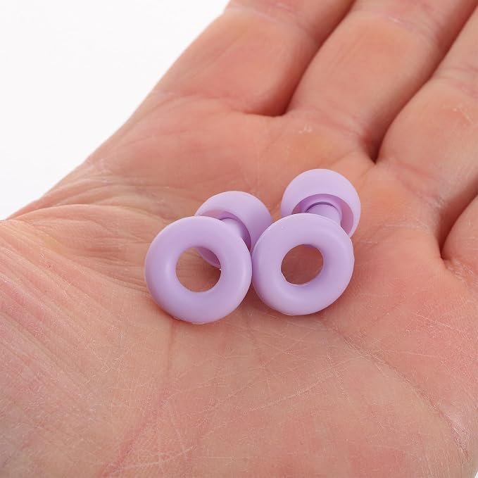Uonlytech Reusable Silicone for Sleeping and Noise Reduction, 1 Pair Violet Noise Cancelling for Work, Travel, and Concert Hearing Protection