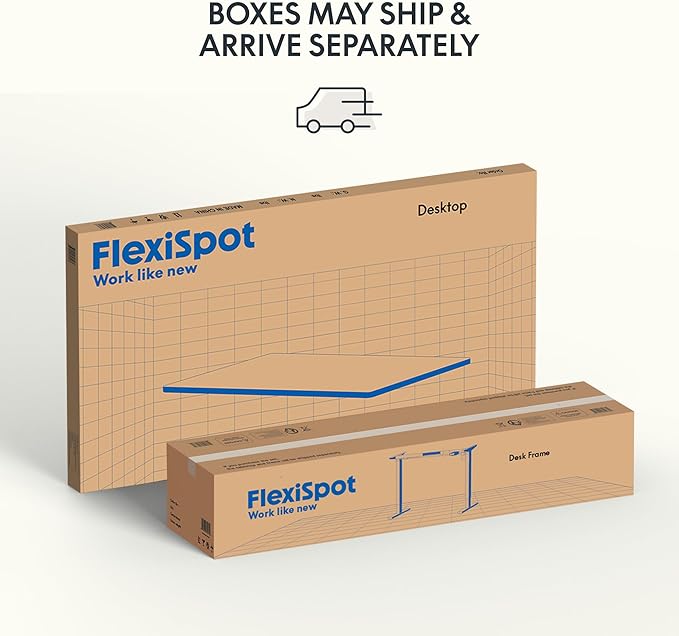 FLEXISPOT EN1 Bamboo Standing Desk, 48 x 24 Inches Whole-Piece Electric Height Adjustable Desk for Home Office (Black Frame + Bamboo Curved Desktop, 2 Packages)