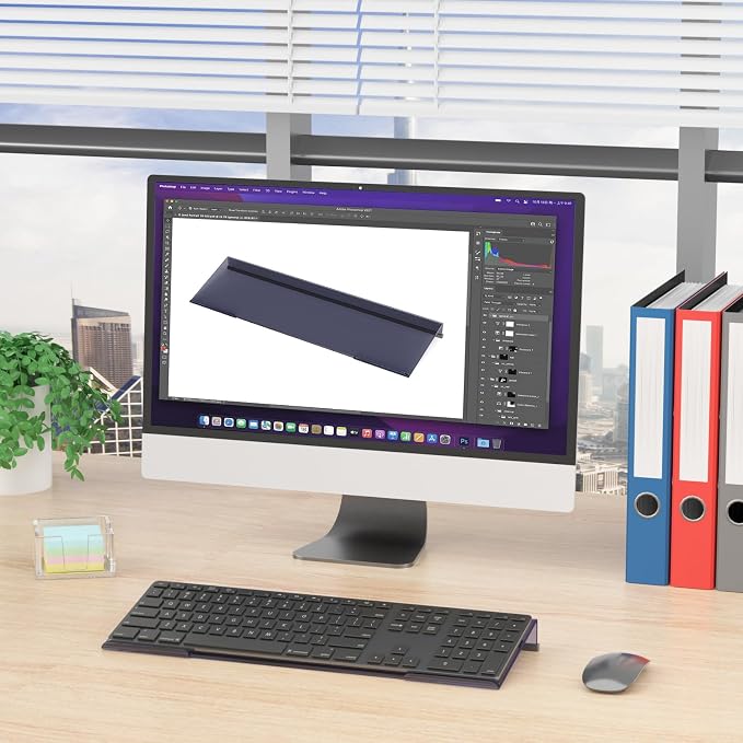 Computer Keyboard Stand Holder - Ergonomic Acrylic Keyboard Stand for Desktop Comfortable Keyboard Tray Riser with Silicone Anti-Slip Strip for Home School Office Desk Accessory, Black