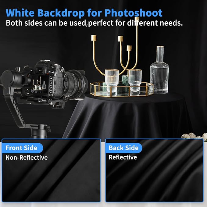 HEMMOTOP Black Backdrop Background,10x20 ft Black Backdrop Screen for Photoshoot, Black Photo Backdrop Cloth for Party, Photography, Photo Video Studio and Television (Backdrop only)