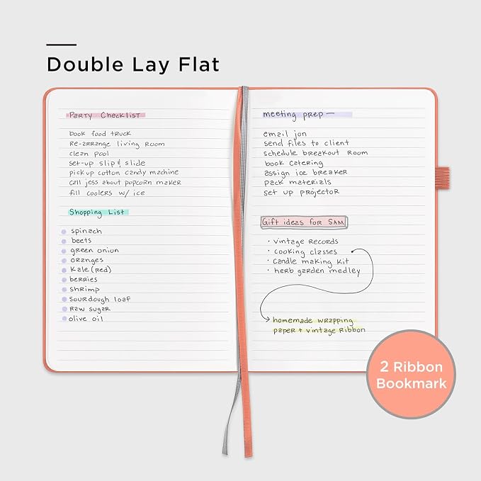 &And Per Se Lined Journal Notebook, 160 Pages, A5 5.7 x 8 inches College Ruled Thick Paper Notebook Journals for Writing, Hardcover Notebooks for Women Men Office School (1 Pack, Peach)