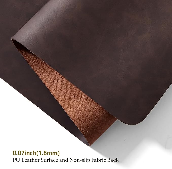 Distressed Leather Desk Mat - Non-Slip PU Desk Pad for Office and Home - Desk Organization and Accessories - Ideal for Large Mouse Pad and Desk Mats on Top of Desks(Espresso,47.2"x 17")