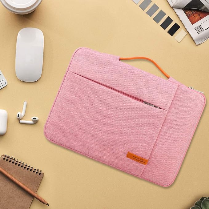 Lacdo 360° Protective Laptop Sleeve Case for 15 inch New MacBook Air M5/A3448 (2026), M4 A3241 2025, M3 A3114, M2 A2941 2024-2023, 15 inch MacBook Pro A1990 A1707, Computer Bag, Water-Resistant, Peach