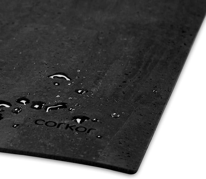 Cork Desk Pad – Table Mat - Vegan Leather – Cruelty Free – Eco Friendly - Black