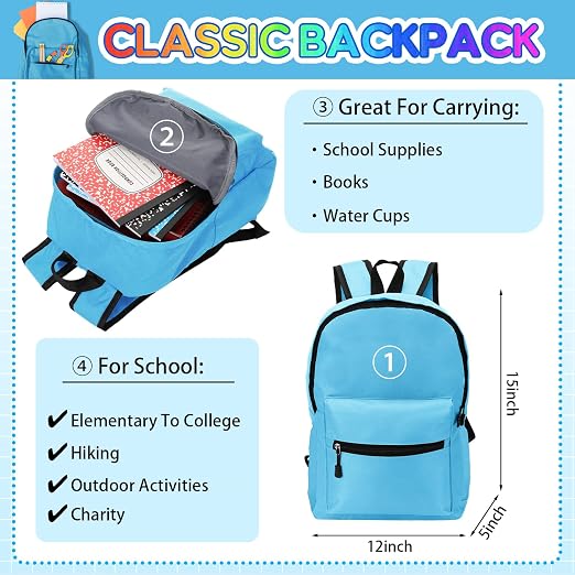 Gilprop 126 Pcs 2026 Middle High School Supplies Kit with Backpack for Student 6-12 Grades, Back to School Supplies Bulk Bundle Essential Notebook Calculator for Senior Student(Blue)