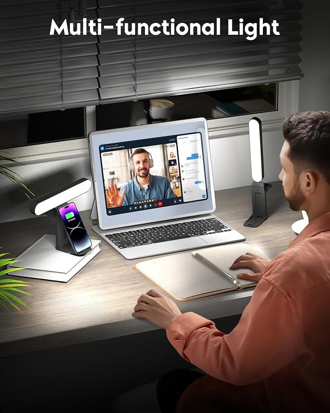 UBeesize Dual Webcam Light for Monitor, Video Conference Lighting with Adjustable Stand, USB Powered Streaming Light with Adapter, Ring Light for Computer Laptop, Zoom Lighting for Video Calls 2 Pack