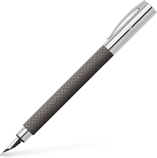 FABER-CASTELL 147051 Faber Castell Fountain Pen, F, Fine Point, Ambition Option Art, Black Sand, Dual Use, Genuine Imported
