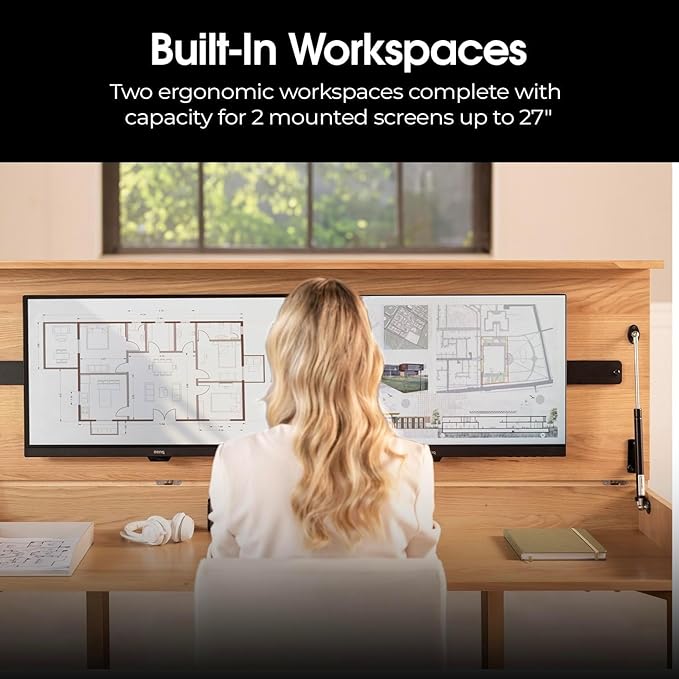 Convertible Desk, Simple Modern Home Office Desk with Storage, Folding Desk into Dining Table, Multiuse Dining Table and Gaming Desk, Work from Home Essentials (1 Unit)