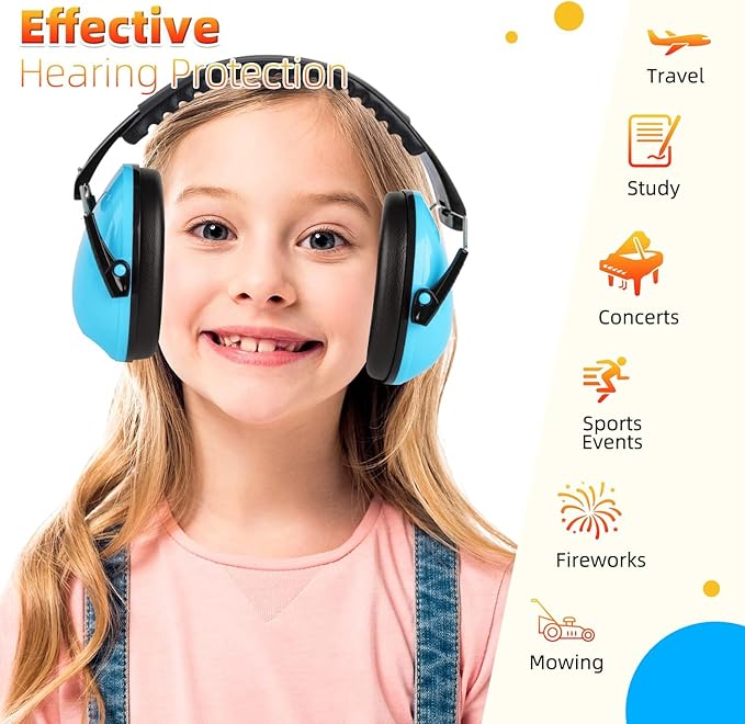 MelonArt Kids Ear Protection Ear Muffs Noise Cancelling Headphones for Kid Toddler Adult Autism Sensory, 27dB Noise Reduction Earmuffs Hearing Safety for Shooting Monster Truck Concert Fireworks