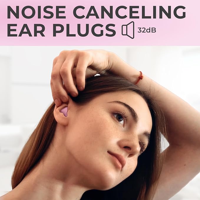 Peace&Quiet PQ Wax Ear Plugs for Sleeping, Swimming - 50 Soft Noise Cancelling Silicone Gel Wax Earplugs for Sleep and Swimmers, Ear Protection with Sound Blocking Level of 32 Db,