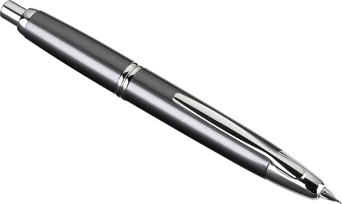 PILOT Vanishing Point Collection Refillable & Retractable Fountain Pen, Gun Metal Gray Barrel with Rhodium Accents, Blue Ink, Broad Nib (60633)