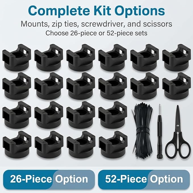 Magnetic Zip Tie Mounts, 20 Pack Magnetic Cable Tie Mounts with 200 Zip Ties, Rotating No-Drill Cable Management Organizer for Server Rack, Electrical Panel, Metal Desk, Strong Magnetic Wire Holders