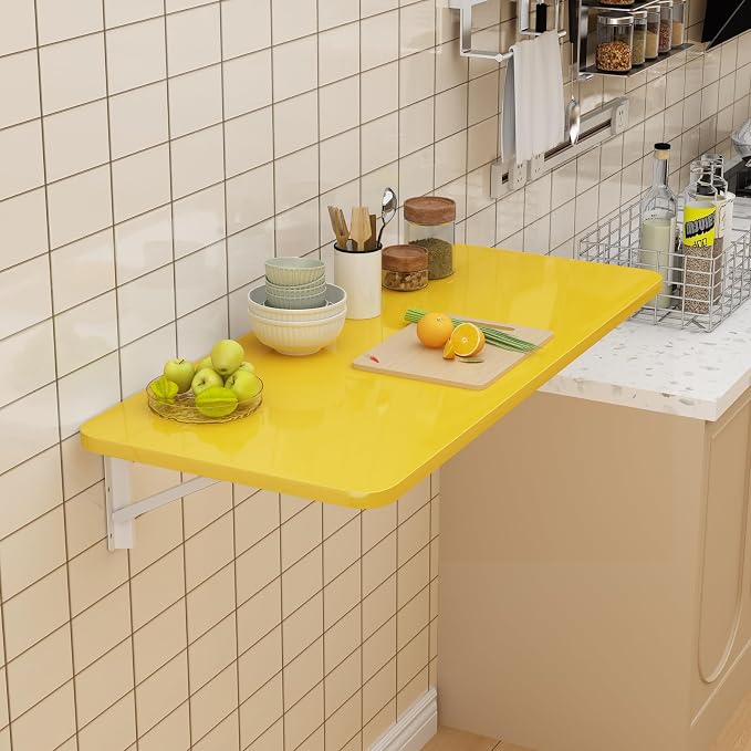 Wall Mounted Laundry Room Folding Table，Fold Down Desk for Small Spaces |Office|Study|Work Bench|Kitchen Dining Restaurant| Home Bar | Waterproof Easy to Install and Clean35.5 x19.7