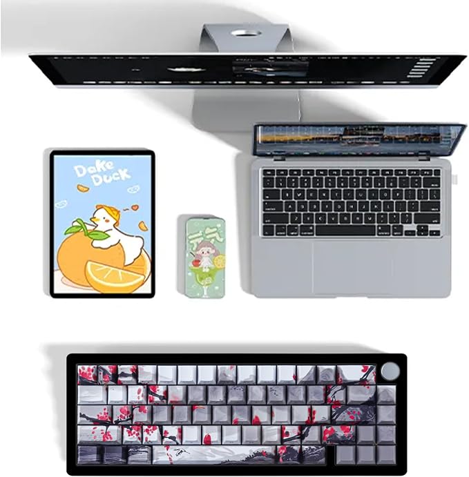 Tsungup PBT Keycaps - Side Print Keycap Set,135 Keys Double Shot Shine Through Landscape Painting Custom Keycaps,Cherry Profile Keyboard Key caps for Cherry MX Switches Mechanical Keyboards