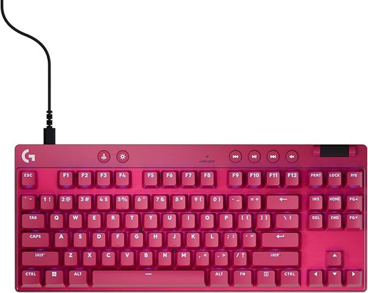 Logitech G PRO X TKL Rapid Tenkeyless Wired Gaming Keyboard with Magnetic Analog Switches, Rapid Trigger Mode, Adjustable Actuation, and Customizable RGB Lighting - Magenta