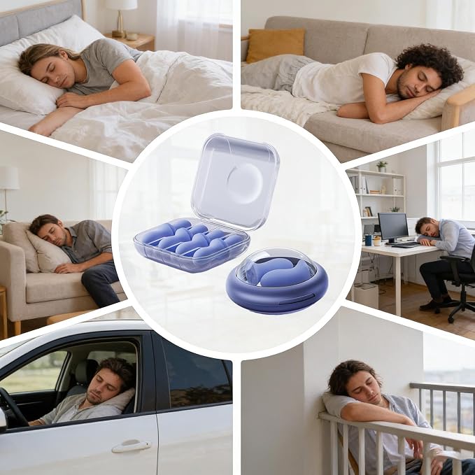 Noise Cancelling Ear Plugs, Enhanced Focus and Rest, 1.3x2.1x2cm, Noise Reduction Ear Plugs, Hearing Protection Earplugs, Travel Versatility, for Musicians Light Sleepers