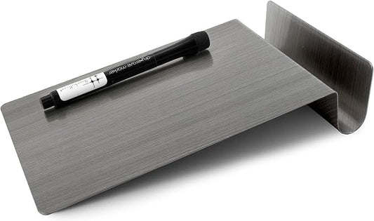 Three by Three Seattle 5.5 x 9 Inch to.do Dry Erase Board with Marker for Memos, Lists, and More in Office, Home, Classroom, and Event Spaces (Stainless Steel)