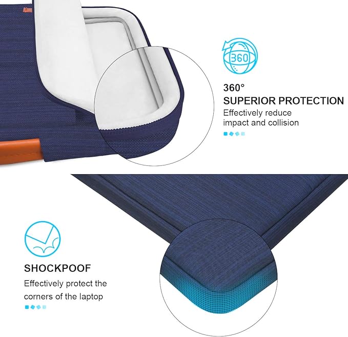 Lacdo 360° Protective Laptop Sleeve Case for 15 inch New MacBook Air M5/A3448 (2026), M4 A3241 2025, M3 A3114, M2 A2941 2024-2023, 15 inch MacBook Pro A1990 A1707, Computer Bag, Water-Resistant, Blue