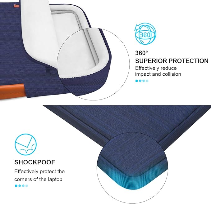 Lacdo 360° Protective Laptop Sleeve Case for 14 inch MacBook Pro M5 Pro/Max A3426 A3427 (2026), M5/M4/M3/M2/M1 A3434 A3112 A3401 A3185 A2918 A2992 | 13.8 inch Surface Laptop 7th Computer Bag, Blue
