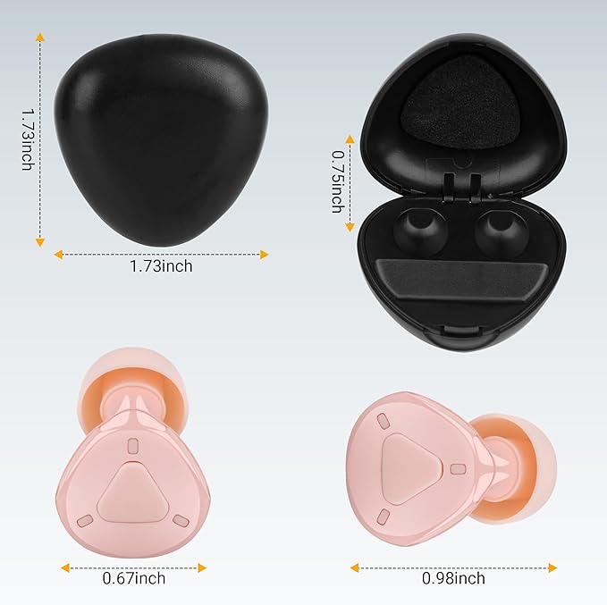 Ear Plugs for Sleeping Noise Cancelling, Adjustable Passive Earplugs for Concerts & Festivals,Reusable Hearing Protection for Sleep,Work,Focus,Travel, Pink