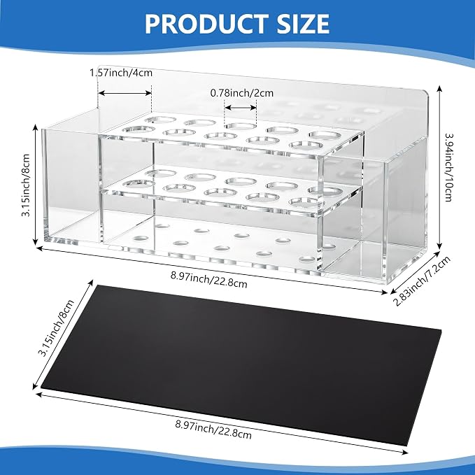 Acrylic Magnetic Dry Erase Marker Holder, 10 Slots Clear Magnetic Marker Pen Holder, 2PCS Magnet Storage for Whiteboard, Desk Locker Organizer Accessories, Office, Classroom, Home