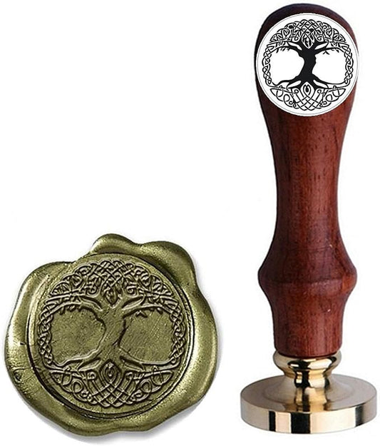 Viking Rune Life Tree Wax Seal Stamp, Tree of Life Sealing Wax Stamp, Vegvisir Valknut Tree of Life Seal Wedding Invitation Birthday Party Seal Gifts (A2)