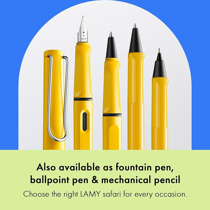 Lamy safari yellow - Rollerball Pen with ergonomic grip & line width M - for pleasant long writing - made of robust ASA plastic - including rollerball refill M 63 in black