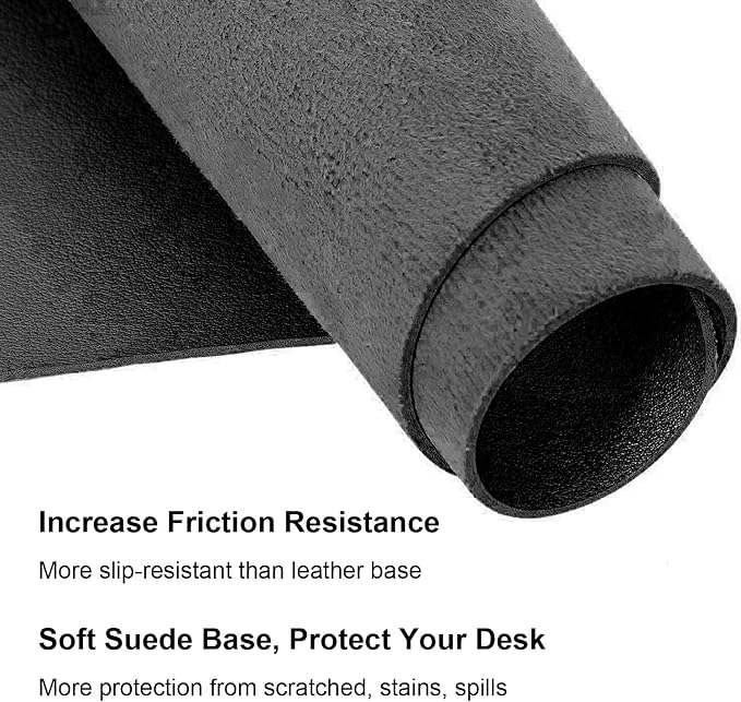 SUJAYU Dual Sided PU Leather Desk Pad, Mouse Pad, Office Desk Mat, Non-Slip Laptop Desk Pad, Waterproof Desk Writing Pad for Office and Home (23.6" x 11.8", Black)